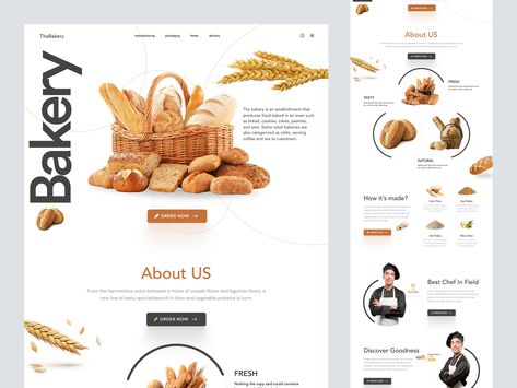 Bakery Ecommerce Website Design by Mike Taylor for AR Shakir on Dribbble Bakery Template, Bakery Website, Food Web Design, Website Landing Page, Shopify Website Design, Ui Design Website, Web Design Projects, Ecommerce Website Design, Shopify Website