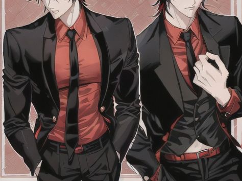 This is a reference for anime males in formal suits. Hot. Male In Suit, Twin Guys, Anime Suit, Suit Drawing, Anime Male, Slim Fit Suit, Guy Drawing, Formal Suits, Anime Oc