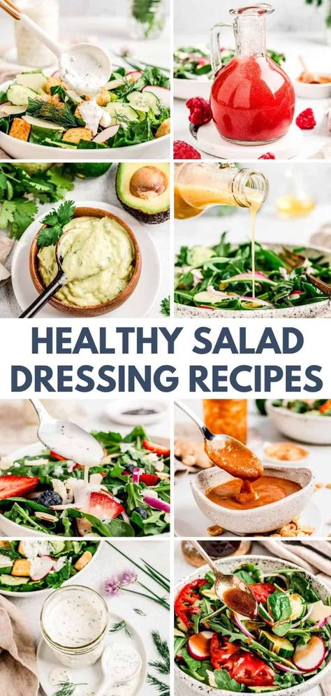 9 Healthy Homemade Salad Dressing Recipes - Haute & Healthy Living Best Salad Dressing Healthy, Heart Healthy Salad Dressing Recipes, Low Calorie Green Goddess Dressing, Healthy Homemade Dressings For Salads, Low Sugar Salad Dressing Recipes, Home Made Salad Dressing Recipes Healthy, High Protein Salad Dressing, Healthy Dressings For Salads, Clean Eating Salad Dressing