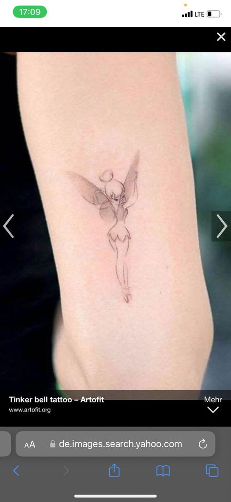 Tinker Bell Tattoos, Tinkerbell Tattoo, Tinker Bell Tattoo, Belle Tattoo, Tattoos For Daughters, Tinker Bell, Creative Tattoos, Peter Pan, Tattoos