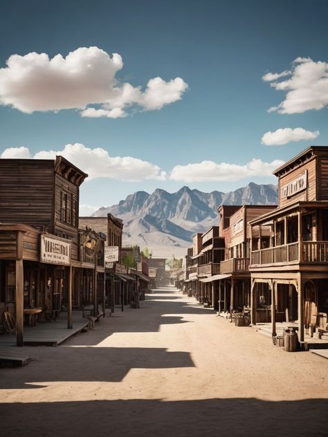 Western Town Drawing, Old Western Towns Wild West, Wild Western Aesthetic, American Cowboy Aesthetic, Old Western Buildings, Western Town Buildings, Western Town Aesthetic, Wild West Architecture, Old Wild West Aesthetic