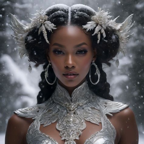 The snow queen . . . #aiart #aiartist #africanartist #afrofantasy #africanfashion #blackgirlmagic Black Ice Queen, Black People Hair, Job Goals, Winter Queen, Fantasy Outfits, The Snow Queen, African Artists, Black Ice, Ice Queen