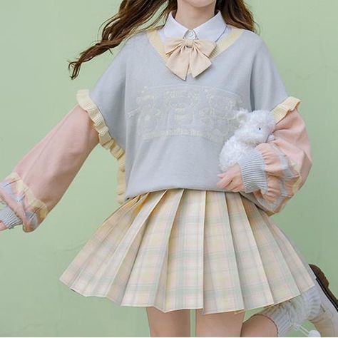 Kawaii Shirts, School Skirt, Kawaii Fashion Outfits, Kawaii Dress, Kawaii Clothes, Cosplay Outfits, Cute Kawaii, Kawaii Fashion, Cute Fashion