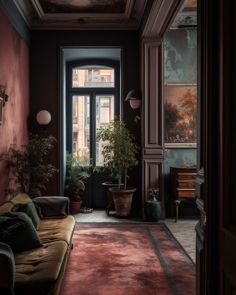 Victorian Interiors, Dark Academia Interior, 1920s Interior, Moody Interior Design, Victorian Interior Design, Gothic Interior, Townhouse Interior, Parisian Interior, Decoration Shabby