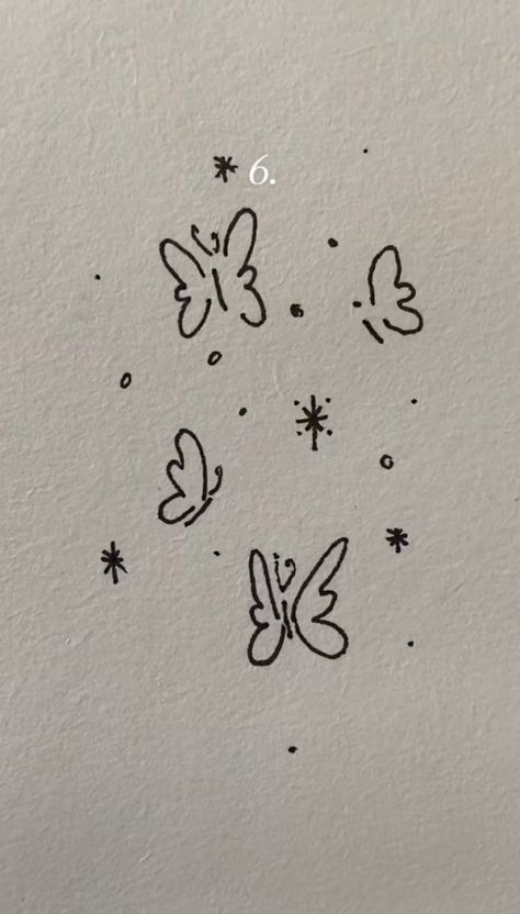 Simple Doodles Butterfly, Simple Cute Flower Drawings, Little Cute Doodles, Cute Drawings For Her, Easy Cute Doodles, Hand Doodles, Cute Easy Doodles, Bullet Journal Design Ideas, Little Doodles