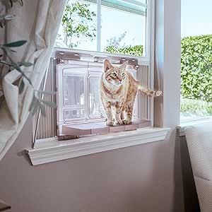 VistaGato Window Cat Perch Catio, for Safely Enjoying The Outdoor Sights Scents and Sounds they Crave, Lounging and Sunbathing, Panoramic Views, for Vertical Moving Windows 26”-36” Pet Care Tips, Window Perch, Cat Perch, Cat Window, Luxury Cat, Cat Bed Furniture, Cat Pet Supplies, Outdoor Dog, Pet Gifts