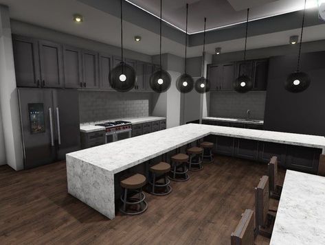 Modern Dining Room Bloxburg Ideas, Bloxburg House Ideas Black And White, Bloxburg Kitchen Modern Ideas, Simplistic Bloxburg House, Bloxburg Flooring Ideas, Roblox Bloxburg House Ideas Modern, Modern Bloxburg Kitchens, Dark Bloxburg Kitchen, Modern Bloxburg Designs