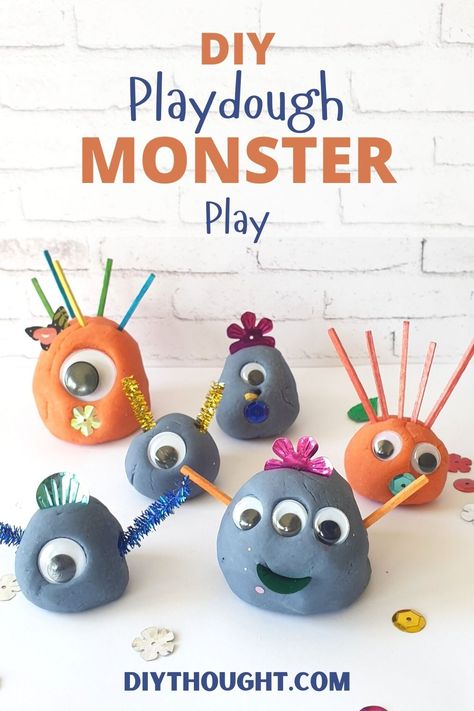 Spring Playdough, Easy Homemade Playdough, Easy Playdough, Easy Homemade Playdough Recipe, Play Doh Activities, Clay Activity, Diy Playdough, Monster Activities, Fine Motor Development