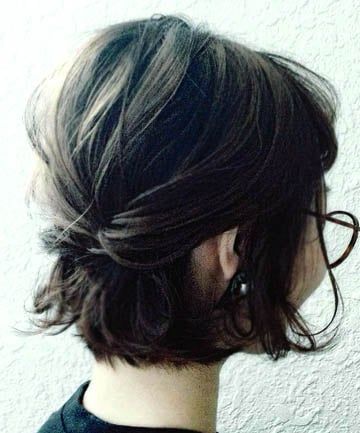 Short and Simple, 26 Cute Short Haircuts That Aren't Pixies - (Page 27) Tying Back Short Hair, Short Hair Tied Back, How To Tie Up Short Hair, Short Hair Tied Up, How To Tie Short Hair, Bob Length, Haircut Style, Asymmetrical Hairstyles, Textured Bob