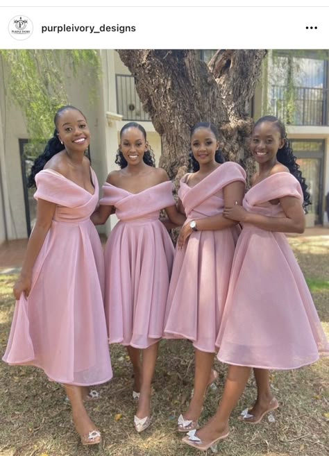 Bridal Maid Dress, Flared Bridesmaid Dresses, Pink Bridesmaid Dresses Short, Bridal Maids, African Bridesmaids, Bridesmaids Ideas, African Bridesmaid Dresses, Gorgeous Bridesmaid Dresses, Bridesmaid Dress Collection