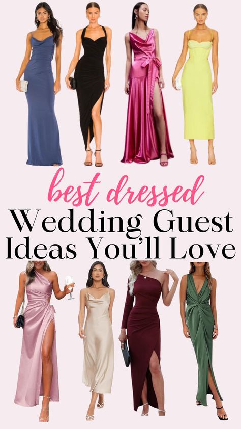 You'll definitley be the best dressed guest with these stunning wedding guest dresses! They are all so gorgeous and perfect for any budget and ceremony. Wedding Dresses For Invited Guests, Ceremony Dress Guest, Best Wedding Outfits, Formal Dress For Wedding Guest, Wedding Guest Dress Inspiration, Stunning Wedding Guest Dresses, Classy Wedding Guest Dresses, Wedding Guest Outfit Spring, Wedding Guest Dress Ideas