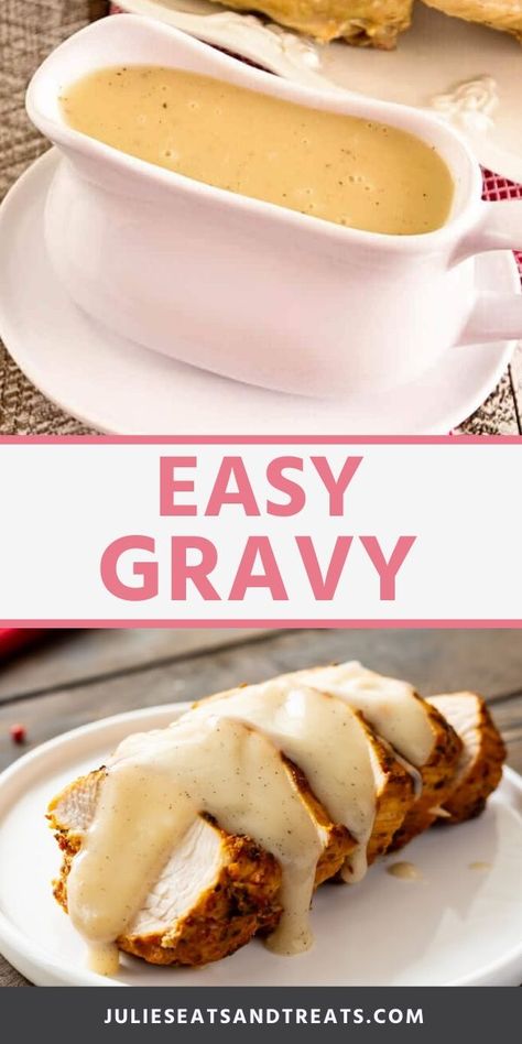 Quick and easy homemade gravy recipe using either turkey drippings or chicken broth. Only a few ingredients in this creamy, easy gravy that comes out lump free every time. Perfect for the holidays! #gravy #recipe Quick Gravy Recipe, Quick Gravy, Brown Gravy Recipe Easy, Best Gravy Recipe, Easy Homemade Gravy, Turkey Gravy Recipe Easy, Best Turkey Gravy, Turkey Gravy From Drippings, Turkey Gravy Easy