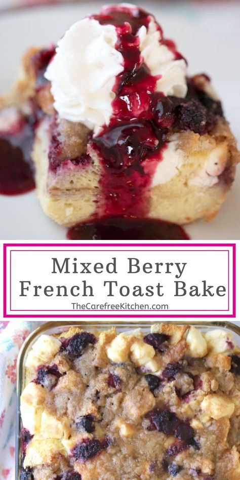 Mixed Berry French Toast, Overnight Breakfast Casseroles, Berry French Toast Bake, Ricotta French Toast, Casserole With Cream Cheese, Oven Baked French Toast, Berry French Toast Casserole, Breakfast Ideas Brunch, Crockpot French Toast