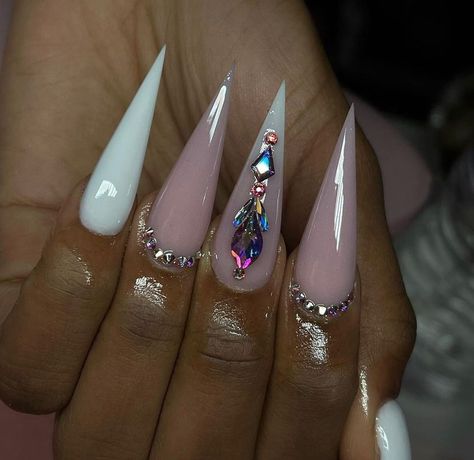 Nail Barb Supplies🦄💗🛍✨ on Instagram: “talk about NEAT and CRISP asf😍 our brand boo @mjsnailgarden__ using our “diamond top coat”✨💕 #stillettonails #stilleto #stilettonails…” Stiletto Nails Designs Unique, Medium Stiletto Nails, Stiletto Nail Design, Better Nails, Stilleto Nails Designs, 2022 Nails, Almond Acrylic, 2024 Nails, Diamond Top