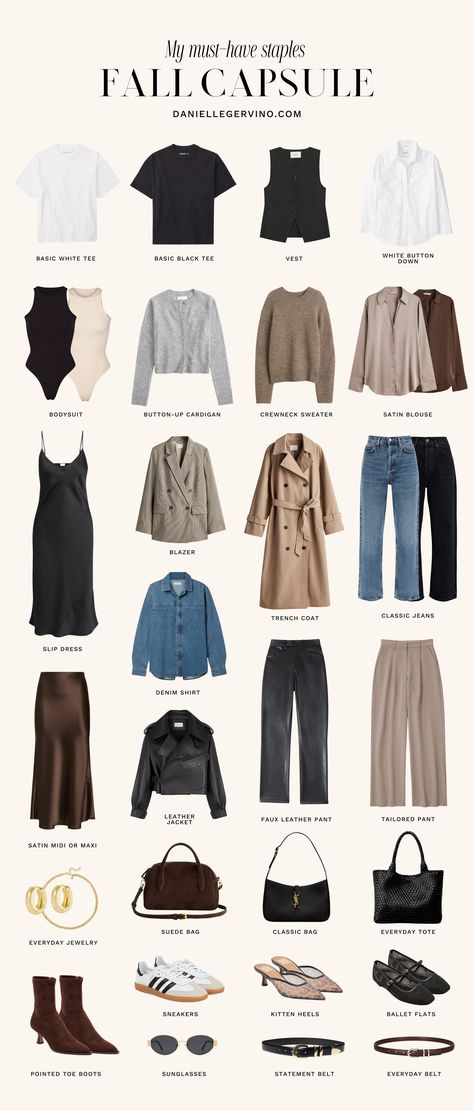 I'm sharing my Fall wardrobe staples for 2024 that I'll be wearing on repeat all season. fall capsule wardrobe, fall outfit, fall outfits, fall style, fall fashion, fall 2024, fall outfits 2024, fall look, fall outfit inspo, fall outfit inspiration, fall wardrobe essentials, fall wardrobe essential, fall wardrobe basics, fall basics, fall essentials, fall closet basic, fall closet basics, fall closet essential, fall closet essentials, staple jeans, staple denim, fall jeans, leopard print All Year Basic Capsule Wardrobe, Clothing Style Guide, Basics For Fall Wardrobe, Outfit Inspo Capsule Wardrobe, It Girl Capsule Wardrobe, Closet Staple Pieces, Casual Fall Business Outfits, Fall Effortless Outfits, Neutral Fall Wardrobe