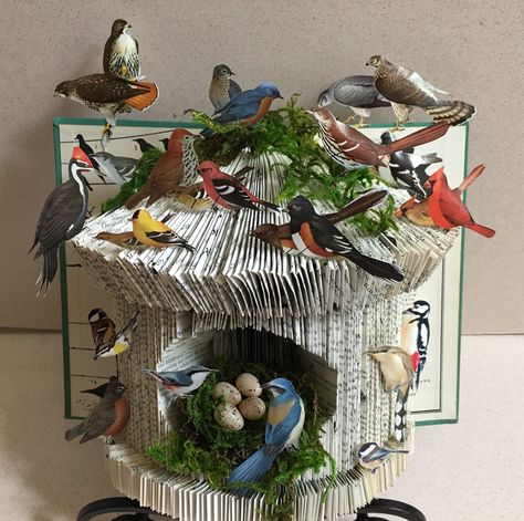 Altered book diorama by Dawn  Morehead Book Diorama, Upcycled Books Crafts, Diy Fairy Wings, 3d Relief Art, Book Art Sculptures, Book Art Projects, Old Book Crafts, Enchanted Book, Paper Art Sculpture