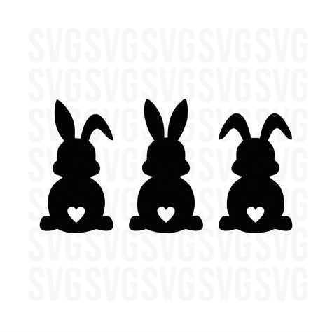 Easter Bunny Template, Svg Wreath, Bunny Tattoo, Bunny Templates, Bunny Silhouette, Bunny Tattoos, Cute Bunnies, Easter Tees, Svg Heart