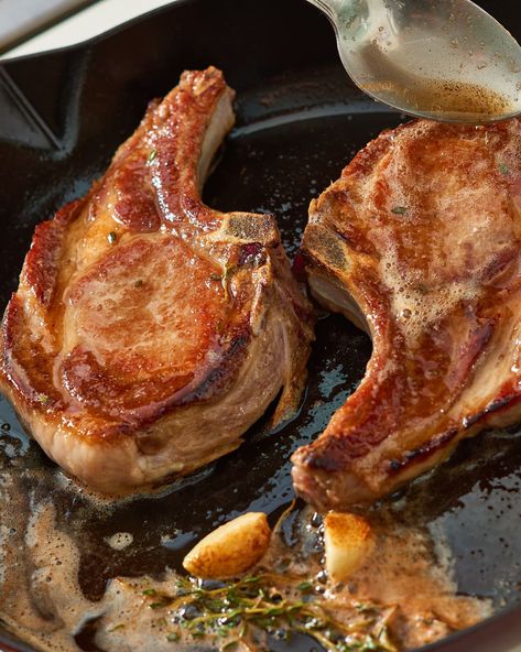 How To Make Easy Pan-Fried Pork Chops on the Stove | Kitchn Easy Pork Chop Recipes Stove Top, Pork Chops On Stove Top, Pork Chops On The Stove, Stove Top Pork Chops, Fried Pork Chop Recipes, Pork Shoulder Steak, Steak At Home, Pork Dinners, Pan Fried Pork Chops