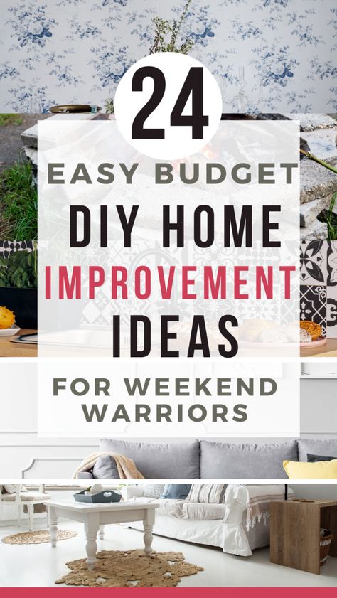 Maximize your weekend with these budget-friendly DIY home improvement projects! Ideal for homeowners or renters looking to enhance their space without a hefty price tag, our guide features projects like creating an accent wall, updating window treatments, and refurbishing old furniture. Get creative, save money, and enjoy the satisfaction of upgrading your home yourself. Easy and cheap home improvement DIY ideas to finish in a weekend. Love these 24 DIY weekend projects for home improvement. Puddled Curtains, Diy Home Improvement Ideas, Weekend Home Projects, Diy Home Renovations, Easy Home Upgrades, Diy Home Upgrades, Diy Home Updates, Home Improvement Ideas, Cheap Diy Home Decor