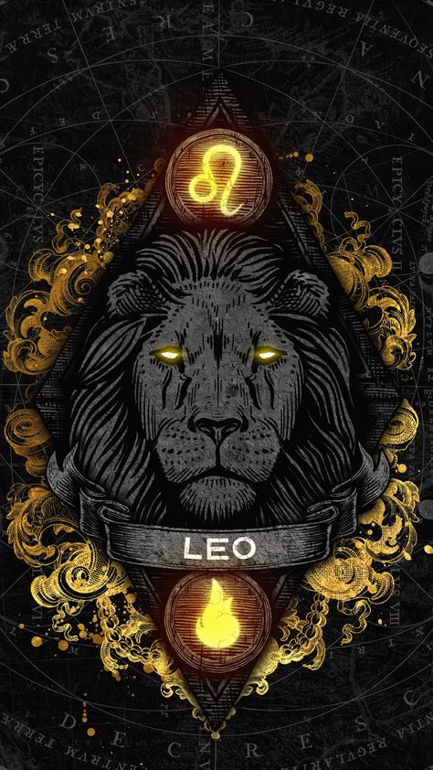 Leo Zodiac Wallpaper, Leo Zodiac Wallpaper Aesthetic, Zodiac Leo Art, Zodiac Wallpaper, Aries Art, Leo Zodiac Sign, Moon Reading, Leo Lion, Lion Wallpaper