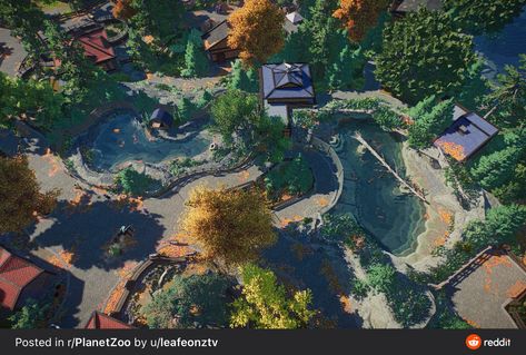 Planet Zoo Habitat Ideas Wolf, Planet Zoo Habitat, Planet Zoo Otter Habitat, Planet Zoo Aquatic Habitat, Planet Zoo African Habitat, Planet Zoo Tiger Habitat, Zoo Architecture, Planet Coaster, Video Game Design