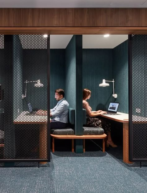 Focus Work, Office Booth, Quiet Office, Coworking Space Design, Woven Image, Corporate Interior Design, Modern Office Space, Coworking Office, Quiet Room