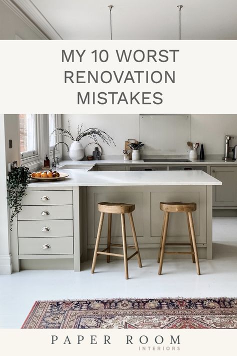 Read here about my 10 worst renovation mistakes and save yourself all the unnecessary pain, agro and cost by avoiding them! Kitchen Mistakes To Avoid, Open Storage Kitchen, Wet Kitchen, Outdated Kitchen, Tuscan Kitchen, White Appliances, Bad Design, Tuscan Style, Large Appliances