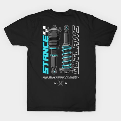 Stance Car Parts Illustration - Automotive Apparel - T-Shirt | TeePublic Automotive Illustration, Automotive Apparel, Stance Cars, Apparel Merchandising, Car Illustration, Automotive Design, Apparel Design, Baseball Tshirts, Car Parts