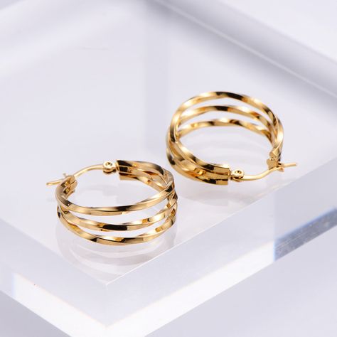 fashion irregular circle women's stainless steel earrings https://trendy-jewels.eu/products/fashion-irregular-circle-womens-stainless-steel-earrings Trendy Jewels #Hot Chunky Gold Earrings, Initial Jewelry Necklace, Triple Hoop Earrings, Dainty Hoop Earrings, Piercing Ring, Steel Earrings, Initial Jewelry, Gold Plated Bracelets, Stainless Steel Earrings