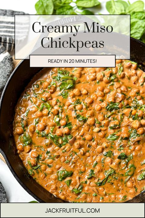 Creamy Miso Chickpeas is a NEW recipe from Jackfruitful Kitchen.

Visit jackfruitful.com to view the whole recipe! Creamy Miso Chickpeas, Chickpea Entree, Coconut Miso Chickpea Soup, Miso Recipes Vegetarian, Vegan Miso Recipes, Miso Chickpeas, Jerk Chickpeas, Chick Peas Recipes, Antinflammatory Recipes