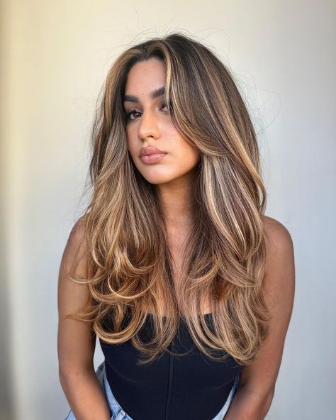 30 Stunning Brown Hair With Blonde Streaks Inspo Pics Beige Blonde Balayage, Balayage Long Hair, Blonde Hair Transformations, Neutral Blonde, Blonde Streaks, Honey Brown Hair, Ash Blonde Balayage, Bronde Balayage, Brown Hair Inspo