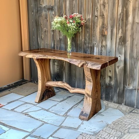 TiaratrendzCo - Etsy Rustic Wood Tables, Rabbit Cottage, Custom Console Table, Table Home Decor, Rustic Entryway, Hallway Console, Narrow Console Table, Console Table Hallway, Table Handmade