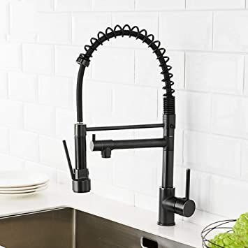 Kitchen Sink Faucets Kitchen Faucets Black Spring Style Faucet Pull Out Brass Kitchen Taps Swivel Hot And Cold Water Sink Mixer Tap Black Sink Kitchen, Brass Kitchen Tap, Modern Kitchen Faucet, Kitchen Sink Design, Black Sink, Black Kitchen Faucets, Faucet Accessories, Sink Mixer Taps, Brass Kitchen