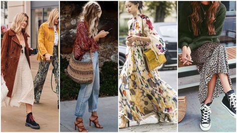 MODERN BOHEMIAN - Tel Aviv Couture Dress With Converse, Hear Style, Earthy Chic, Boho Queen, Flattering Jeans, Living Your Best Life, Bohemian Style Clothing, Bohemian V-neck Maxi Dress With Abstract Print, Go With The Flow