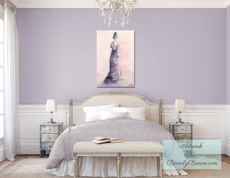 21 Beautiful Feminine Bedroom Ideas That Everyone Will Love Lavender Bedroom Decor, Lilac Bedroom, Lavender Bedroom, Lavender Walls, Vintage Style Furniture, Lavender Room, Bedroom Purple, Lavender Wall, Peaceful Bedroom