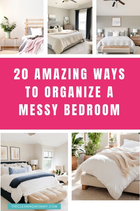 Keeping your bedroom tidy can feel like quite the chore, am I right? But what if I told you there are some super simple organizational tricks you can use to transform your bedroom into a neat and peaceful oasis. Check out these genius bedroom organization ideas! Teenage Room Organization Ideas, How To Organise Your Room, How To Organize Your Bedroom, Organizing Bedroom Ideas, Organize Room Ideas, Organization Ideas For The Bedroom, Bedroom Organization Ideas Declutter, Organization Ideas For The Home Bedroom, Organizing Ideas For Bedrooms