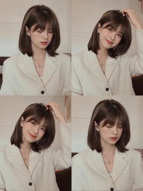 Short Hair For Chubby Faces, Chubby Face Haircuts, Hairstyle For Chubby Face, Korean Short Hair, Hair Style Korea, Asian Short Hair, Hair Inspiration Short, Shoulder Hair, Peinados Fáciles Para Cabello Corto