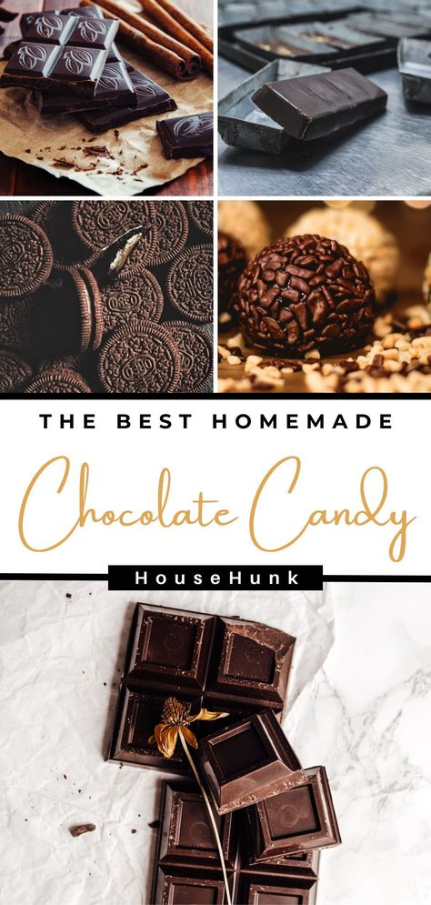 Indulge in the world of homemade chocolate candy with these 13 delightful recipes! From classic truffles to inventive treats like chocolate-covered Oreos, there's something for everyone. Perfect for gifting or satisfying your sweet tooth. Dive into the art of candy making with these easy and delicious recipes. Get ready to create mouthwatering chocolate confections! Chocolate Candy Filling Recipes, Homemade Chocolate Recipe, Homemade Chocolate Candies, Double Chocolate Recipes, Chocolate Filling For Chocolates, Easy Homemade Chocolates, Candy Homemade, Making Chocolate, Homemade Chocolates