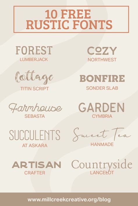 Camp Fonts Free, Camping Fonts Free, Free Rustic Fonts, Boho Fonts Free, Rustic Canva Fonts, Bakery Font Design, Boho Font Pairings, Rustic Fonts Alphabet, Western Canva Fonts