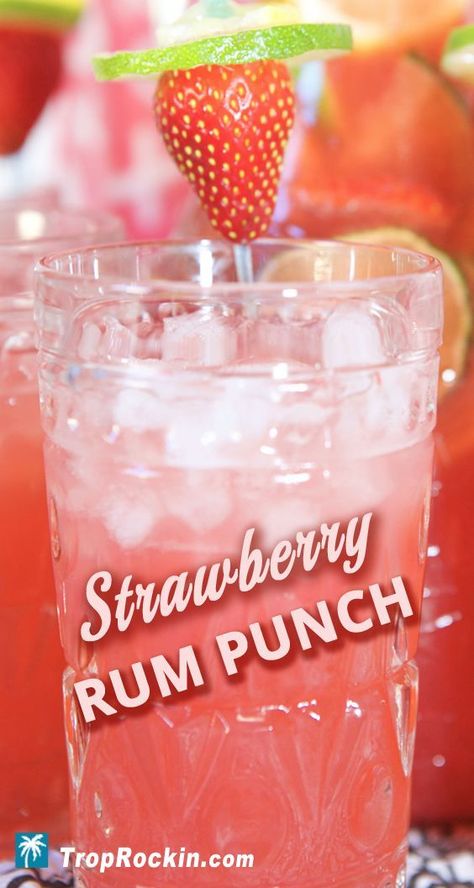 Rum Punch Drink, Rum Punch Cocktail, Punch Drink, Valentine Drinks, Alcoholic Punch Recipes, Rum Punch Recipes, Punch Cocktails, Party Punch Recipes, Cocktail Summer