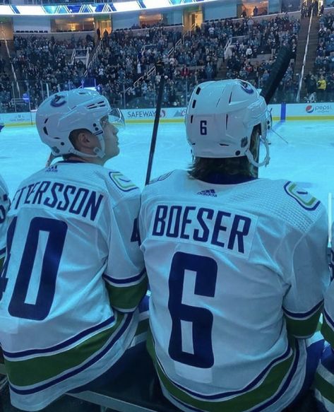 Brock Boeser And Elias Pettersson, Vancouver Canucks Aesthetic, Canucks Aesthetic, Quinn Core, Brock Boeser, Puck Bunny, Hockey Boards, Hockey Memes, Hot Hockey Players