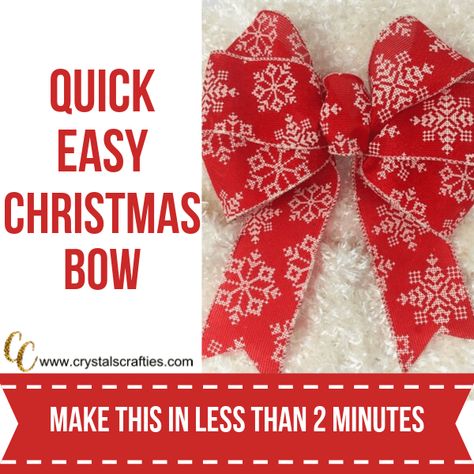 This Easy Christmas Bow only takes about 2 minutes to make and is super duper simple. All you need is wire edged ribbon and a zip tie (or twist tie if you Bow Making Tutorials, Diy Wreath Bow, Christmas Bows Diy, Homemade Bows, 달력 디자인, Bows Diy Ribbon, Art Of Manliness, Diy Bows, Holiday Bows