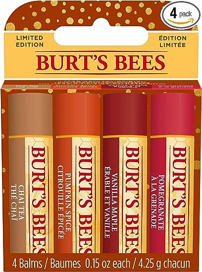 Burt's Bees Pomegranate, Lip Balm Ingredients, Burts Bees Lip Balm, Fall Lips, Burts Bees Lip, Lip Balm Gift, Beeswax Lip Balm, Lip Balm Set, Flavored Lip Balm