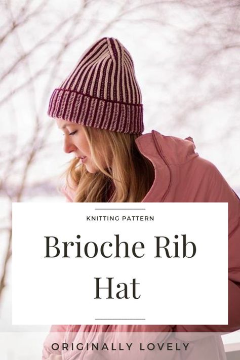 This free ribbed brioche stitch beanie knitting pattern is designed to be the perfect, go-to, winter hat. Includes a full video tutorial! Brioche Beanie Free Pattern, Brioche Knit Hat, Brioche Knit, Easy Knit Hat, Beanie Knitting Pattern, Beanie Knitting, Ribbed Hat, Brioche Knitting, Brioche Stitch