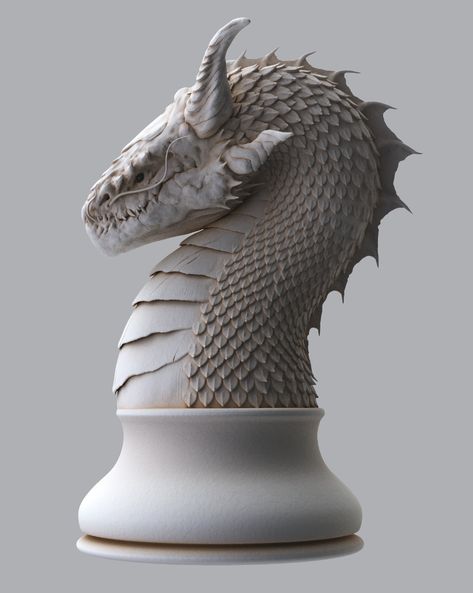 ArtStation - Dragon Chess, Roman Volodin Dragon Chess, Chess Pieces, Chess, Zbrush, Garden Sculpture, Sculpture, Ceramics, Outdoor Decor