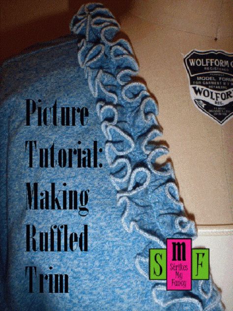 Picture Tutorial: Making Ruffled Trim How To Make A Ruffle, Diy Ruffle, Couture Techniques, Stitch Diy, Sewing Tricks, Sewing Pins, Sewing Tops, Picture Tutorial, Fabric Trimmings