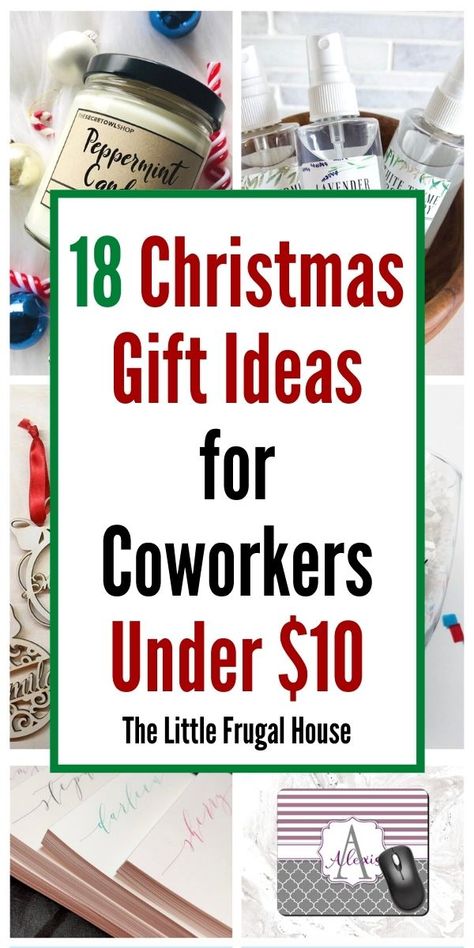 18 Christmas Gifts for Coworkers Under $10 - The Little Frugal House Employee Stocking Stuffers, Five Dollar Gifts, Christmas Cup Gift Ideas Filled, Gifts For Remote Employees, 15 Dollar Gift Ideas, Small Christmas Gift Ideas For Coworkers, Small Gift For Coworkers, 10 Dollar Gift Ideas, Stocking Stuffers For Coworkers