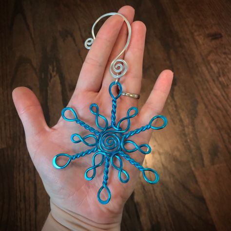 Wire Christmas Tree SNOWFLAKE Ornament Hand Hammered With - Etsy Canada