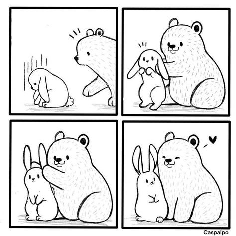 Artist Shows The Daily Life Of A Couple Formed By A Bear And A Rabbit And This Is Very Cute Bunny Kiss, Bear And Rabbit, Bear And Bunny, Bunny Tattoos, Cute Couple Comics, Couples Comics, Some Bunny Loves You, Bear Tattoo, Sonic Fan Characters