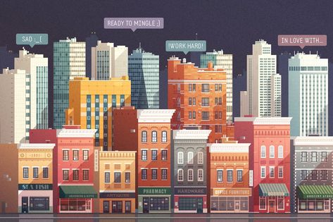 Vector Buildings Pack by Darumo Shop on @creativemarket #vector #building #citybuilder #town #creator #graphic #illustration #city Stippling Art, High Building, Building Illustration, Header Image, City Scene, Minimal Web Design, City Buildings, Scene Creator, Editorial Illustration